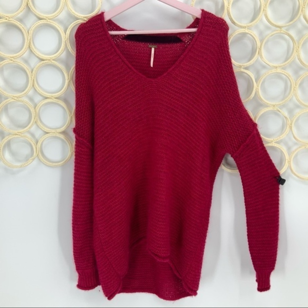 Free people alpaca cotton blend oversized sweater S